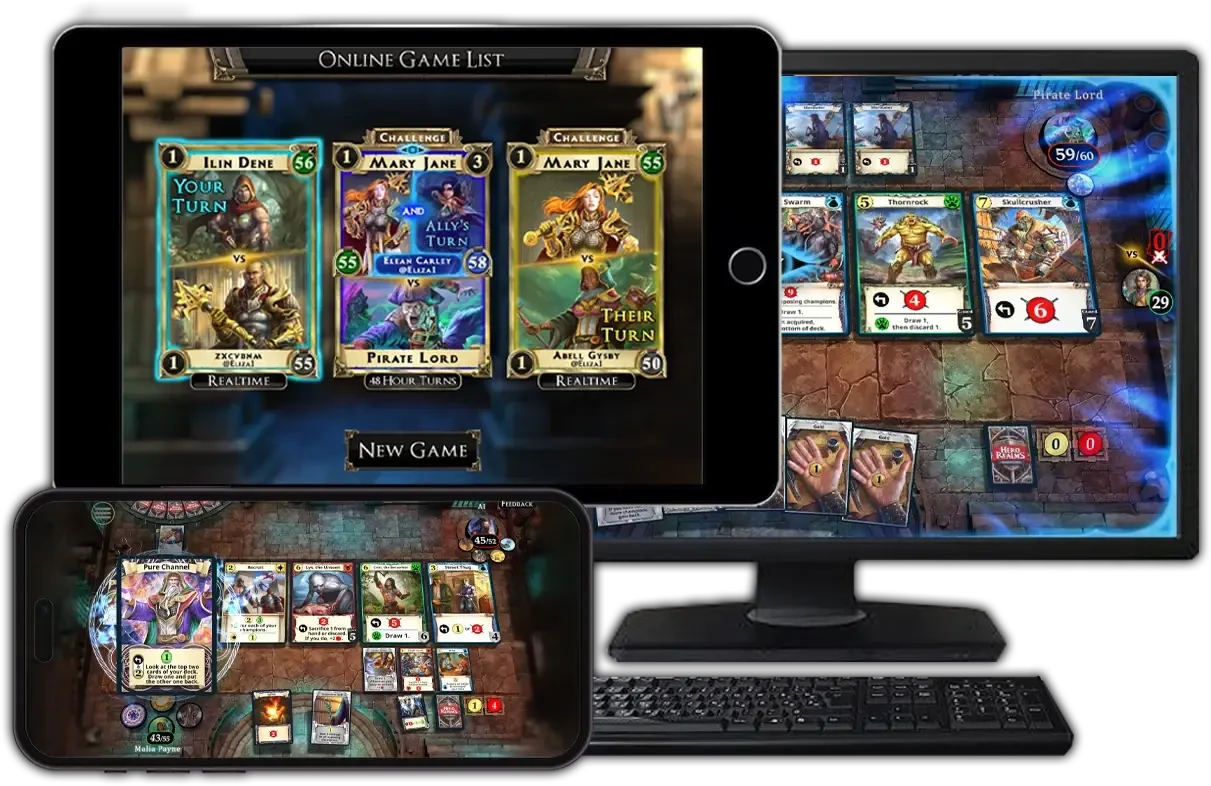 Hero Realms on tablet, phone and desktop
